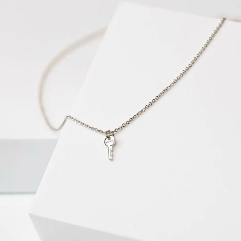The Giving Keys ‘Believe’ Silver Key Necklace